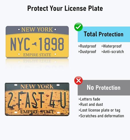 2 Pack License Plate Covers, Clear Flat License Plate Protector Unbreakable Plastic Shields Tag Holder Fits Standard US Plate with Screws Caps (Gray) in Saudi Arabia