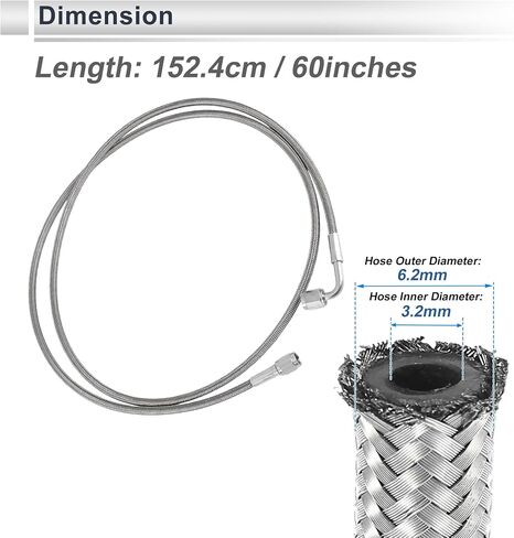 AN3 Turbo Oil Feed Line Kit 60" Pressure Remote Turbocharger Oil Drain Return Line with Adapter,Wrench 1 Set in Saudi Arabia