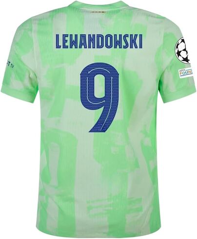Lewandowski #9 Green 3rd Kit Soccer Jersey for Men Fan Version in Kuwait