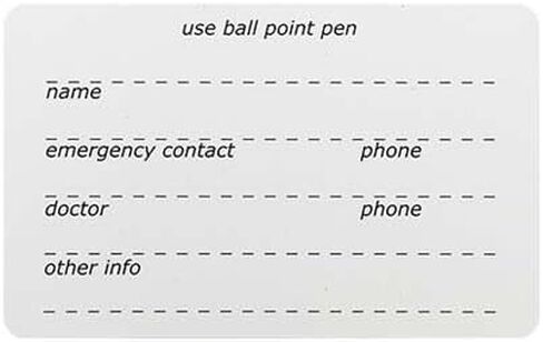 Emergency Information Medical Wallet Card - Custom Engraved with Your Information in Kuwait