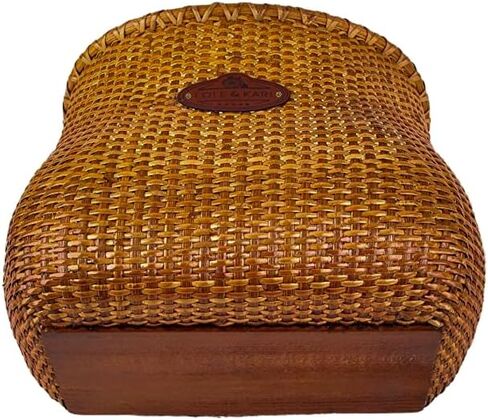Tote & Kari Bike Basket for Women Beach Cruiser or Scooter The Original Wicker Bicycle Baskets with Built in Cup Holder for Front Handlebar-Classic Vintage Style Handmade in Saudi Arabia