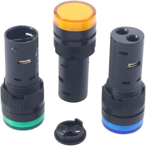 10pcs/lot لوحة بلاستيكية لوحة تركيب إشارة LED مؤشر قطر المصباح 16 مم ضوء إشارة LED 24V12V220V اللون الأزرق الأخضر اللون الأزرق (24 فولت) in Kuwait