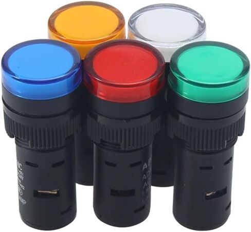 10pcs/lot لوحة بلاستيكية لوحة تركيب إشارة LED مؤشر قطر المصباح 16 مم ضوء إشارة LED 24V12V220V اللون الأزرق الأخضر اللون الأزرق (24 فولت) in Kuwait