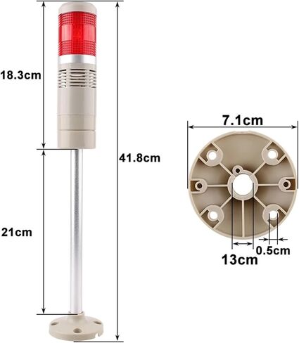 1 طبقة 12V 24V 110V 220V باللونين الأحمر الصفراء الصفراء الصناعية تحذير إشارة تحذير LGP-205 ضوء مؤشر ضوء ثابت مع الصوت (رمادي داكن ، AC 220V) in Saudi Arabia
