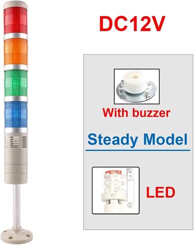 4 طبقة 12V 24V 110V 220V LED البرج الصناعي إشارة تحذير الإشارة LGP-205/505 مؤشر مؤشر وميض LED ثابت (ثابت وصوت 12 فولت) in Saudi Arabia