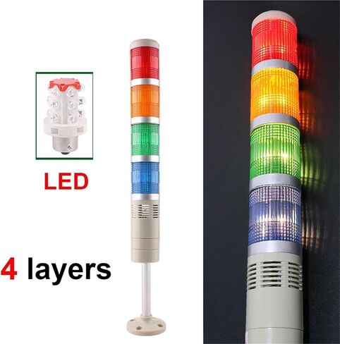 4 طبقة 12V 24V 110V 220V LED البرج الصناعي إشارة تحذير الإشارة LGP-205/505 مؤشر مؤشر وميض LED ثابت (ثابت وصوت 12 فولت) in Saudi Arabia