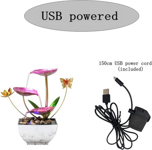 نافورة شلال سطح المكتب ، نافورة زخرفية لسطح المكتب الوردي ، اليوغا الداخلية والاسترخاء للمكاتب أو غرف المعيشة أو غرف النوم in Kuwait