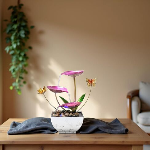 نافورة شلال سطح المكتب ، نافورة زخرفية لسطح المكتب الوردي ، اليوغا الداخلية والاسترخاء للمكاتب أو غرف المعيشة أو غرف النوم in Kuwait