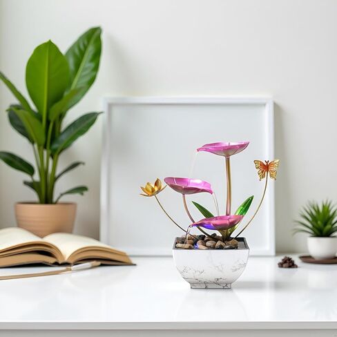 نافورة شلال سطح المكتب ، نافورة زخرفية لسطح المكتب الوردي ، اليوغا الداخلية والاسترخاء للمكاتب أو غرف المعيشة أو غرف النوم in Kuwait