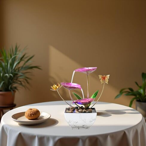 نافورة شلال سطح المكتب ، نافورة زخرفية لسطح المكتب الوردي ، اليوغا الداخلية والاسترخاء للمكاتب أو غرف المعيشة أو غرف النوم in Kuwait