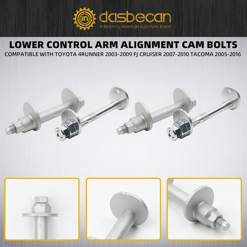 Dasbecan 48190-60020 Lower Control Arm Cam Bolts Kit Compatible with Toyota 4Runner FJ Cruiser Tacoma 2003-2016, Front Alignment Camber Toe Adjustment Bolts Replaces# 48409-60020,1 Pack for One Side in Saudi Arabia