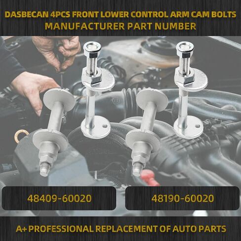 Dasbecan 48190-60020 Lower Control Arm Cam Bolts Kit Compatible with Toyota 4Runner FJ Cruiser Tacoma 2003-2016, Front Alignment Camber Toe Adjustment Bolts Replaces# 48409-60020,1 Pack for One Side in Saudi Arabia