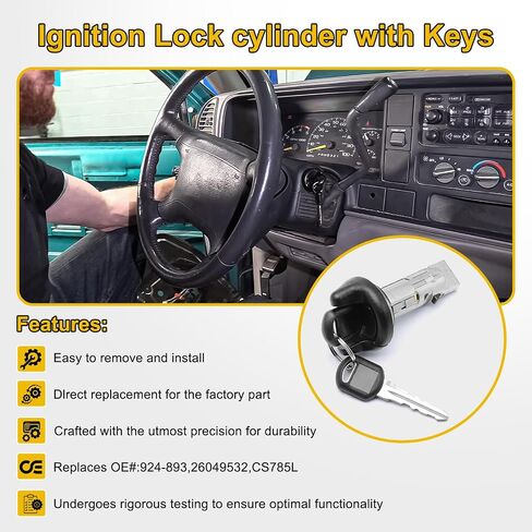مفتاح قفل التجميع الإشعال وتبديل الإسكان ومفتاح المبتدئين مع Chevy GMC Cadillac Buick Bravada 924-713 924-715 US-312L in Kuwait