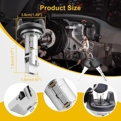 مفتاح قفل التجميع الإشعال وتبديل الإسكان ومفتاح المبتدئين مع Chevy GMC Cadillac Buick Bravada 924-713 924-715 US-312L in Kuwait