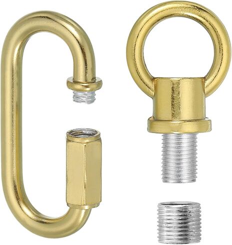 PATIKIL M10 Fine Thread Lamp Female Loop Holder with M12 Adapter Chain Quick Link, Lifting Eye Nut Hook Ring Structural Support to Chandelier, 132 lbs Load Copper in Kuwait