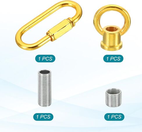 Patikil M10 Fine Thread LAMP حامل حلقة أنثى مع M12 سلسلة محول الرابط السريع ، رفع الدعم الهيكلي لخطاف الجوز للعين للثريا ، 44 رطلا تحميل الذهب in Saudi Arabia