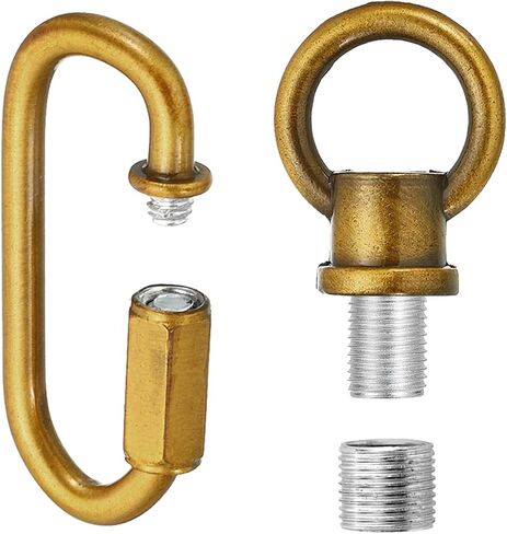 PATIKIL M10 Fine Thread Lamp Female Loop Holder with M12 Adapter Chain Quick Link, Lifting Eye Nut Hook Ring Structural Support to Chandelier, 132 lbs Load Copper in Kuwait