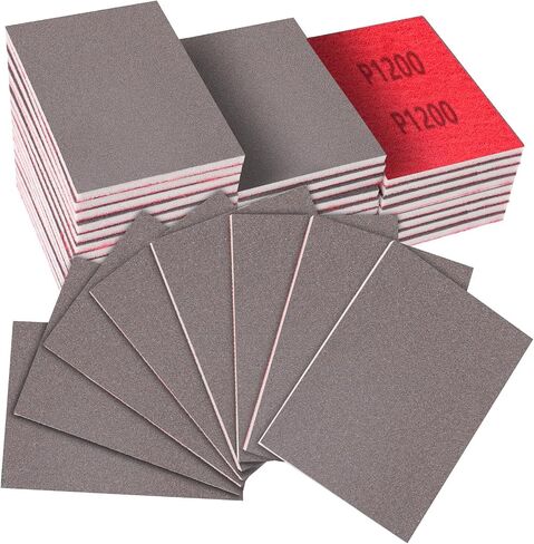 32pcs مجموعة إسفنجة Sanding ، 180-3000 خطاف الحصباء والحلقة الرطبة الإسفنج الجاف الجاف للخشب ، والمعادن ، والسيارات - منصات الصنفرة الرغوية للأثاث ، والحرف ، والجدران الجافة ، وتلميع النموذج in Kuwait