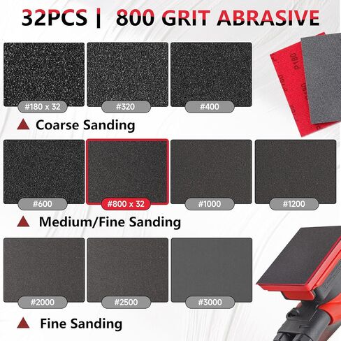 32pcs مجموعة إسفنجة Sanding ، 180-3000 خطاف الحصباء والحلقة الرطبة الإسفنج الجاف الجاف للخشب ، والمعادن ، والسيارات - منصات الصنفرة الرغوية للأثاث ، والحرف ، والجدران الجافة ، وتلميع النموذج in Kuwait
