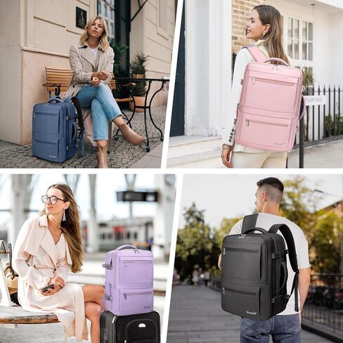 BALEINE Travel Backpack for Women Men, Sturdy Carry On Backpack, Large Backpack Travel Laptop Backpack Gifts for Business, Casual, Weekender, Hiking (Large, Black) in Saudi Arabia