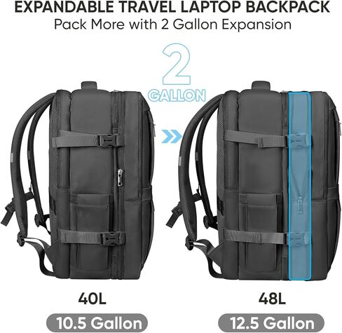 BALEINE Travel Backpack for Women Men, Sturdy Carry On Backpack, Large Backpack Travel Laptop Backpack Gifts for Business, Casual, Weekender, Hiking (Large, Black) in Saudi Arabia