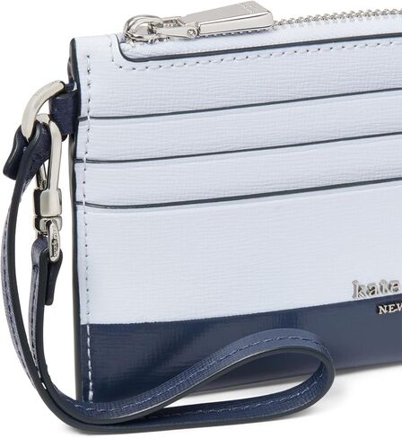 kate spade new york Devin Spring Pansies Embossed Saffiano Leather Coin Card case Wristlet, Blush Cloud Multi in Saudi Arabia