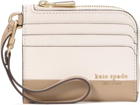 kate spade new york Devin Spring Pansies Embossed Saffiano Leather Coin Card case Wristlet, Blush Cloud Multi in Saudi Arabia