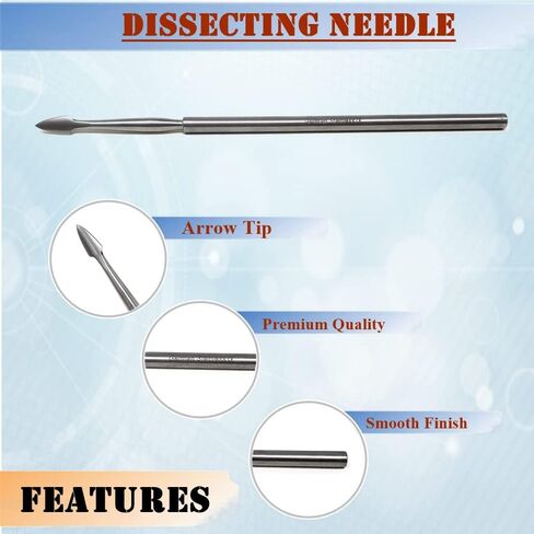 Micro Dissecting Probe with Straight Arrow Point Ends Made of Stainless Steel for Lab Dissections Multipurpose Lab Supplies comes in Sturdy Non-Slip Handle (Arrow Tip Needle - 3 Pcs) in Saudi Arabia