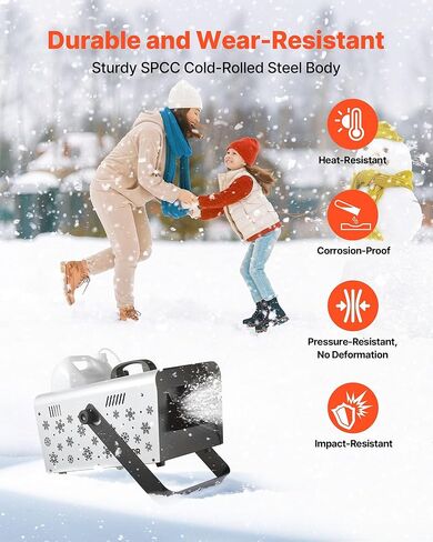 VEVOR Snow Machine, 1500W Handheld/Hanging Snow Maker By Wireless Remote Control, Portable Snowmaking Machine, High Output Snowflake Maker with 5L Tank for Christmas Party Wedding Stage Effects in Kuwait