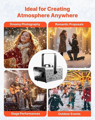 VEVOR Snow Machine, 1500W Handheld/Hanging Snow Maker By Wireless Remote Control, Portable Snowmaking Machine, High Output Snowflake Maker with 5L Tank for Christmas Party Wedding Stage Effects in Kuwait