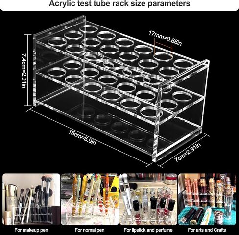 أكريليكتوبراك 3 HOLERSTALLERS TRAMPRENT ACRYLIC TRAP RACK مع آبار 17 مم لأنبوب الاختبار أنبوب الآلام وما إلى ذلك (شفاف ، 17) in Saudi Arabia