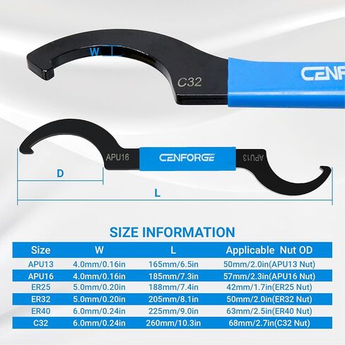 Cenfoge Double-ended Coilover Adjustment Spanner Wrench Set, 5-PC. Fit Coilovers Shocks with Nut OD 22-26mm, 28-32mm, 34-36mm, 38-42mm, 45-52mm, 55-62mm, 68-72mm, 78-85mm, 90-95mm, 100-110mm in Kuwait