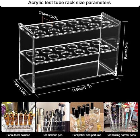 أكريليكتوبراك 3 HOLERSTALLERS TRAMPRENT ACRYLIC TRAP RACK مع آبار 17 مم لأنبوب الاختبار أنبوب الآلام وما إلى ذلك (شفاف ، 17) in Saudi Arabia