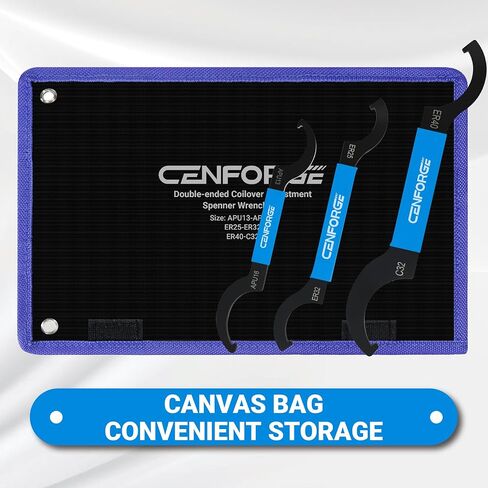 Cenfoge Double-ended Coilover Adjustment Spanner Wrench Set, 5-PC. Fit Coilovers Shocks with Nut OD 22-26mm, 28-32mm, 34-36mm, 38-42mm, 45-52mm, 55-62mm, 68-72mm, 78-85mm, 90-95mm, 100-110mm in Kuwait