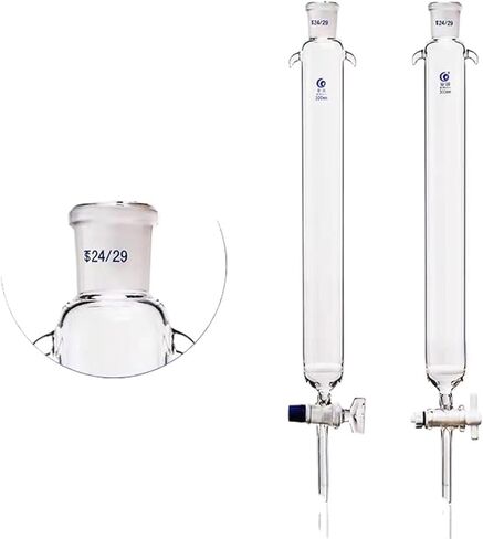 1pcs Caliber 24# Sand Core Glass Chromatography Column with Standard Mouth， Chromatography Column with Glass Piston(22x300mm) in Kuwait