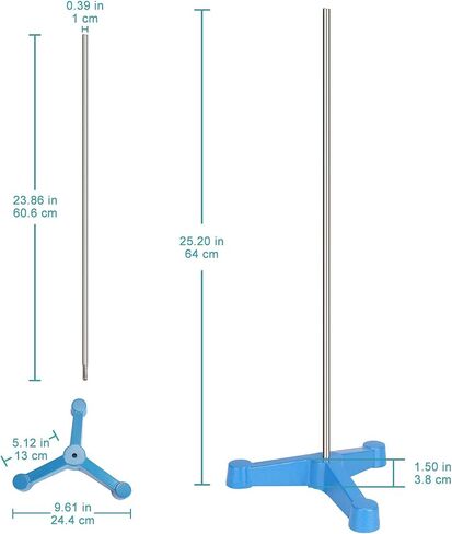 Stonylab Lab Stand ، Stand Stand Stand Support Triangular Trivod Retort Base Stape Stand with Rod (23.86 Int L) in Saudi Arabia