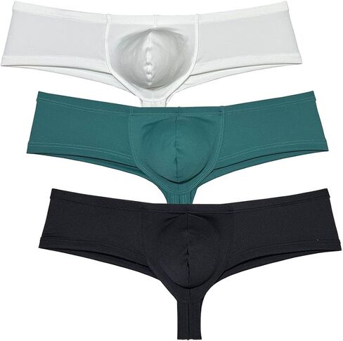 Men Half Coverage Skimpy Briefs Athletic Underwear Brazilian Bikini Boxer Briefs Skin Feel Micro Fabric Underpants in Kuwait