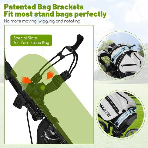 عربة دفع GOPLUS 3 Wheel Golf Golf ، عربة CADDY خفيفة الوزن قابلة للطي مع مقعد قابل للتعديل ، مقبض ، حامل مظلة ، فرامل القدم ، عربة غولف لأكياس الجولف ، عربة سحب الجولف القابلة للطي للرجال نساء in Kuwait