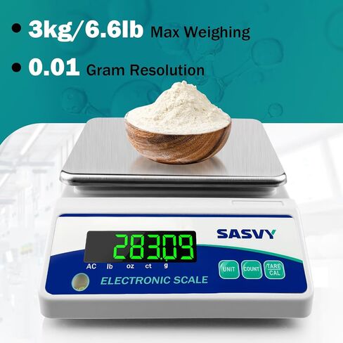 Lab Scale 5000g x 0.01g Scientific Scale g/oz/ct/lb High Precision Digital Electronic Analytical Balance for Jewelry Kitchen Laboratory School, Includes 500g Calibration Weight&Battery in Kuwait