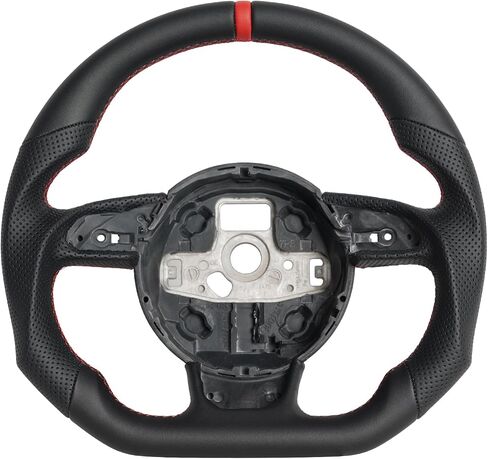 Real Carbon Fiber Smart Steering Wheel for Audi RS7 Perforated Leather with 20 LED Shift Indicator Grip and Hand-Stitched D-shaped Flat-bottom Steering Wheel for 2012-2016 Audi RS3-RS7 in Saudi Arabia