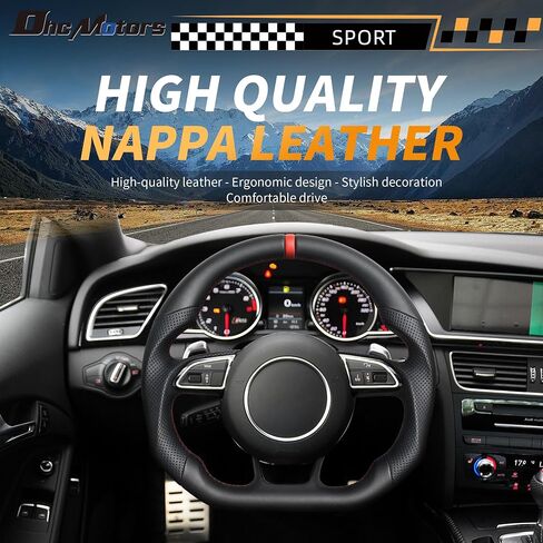 Real Carbon Fiber Smart Steering Wheel for Audi RS7 Perforated Leather with 20 LED Shift Indicator Grip and Hand-Stitched D-shaped Flat-bottom Steering Wheel for 2012-2016 Audi RS3-RS7 in Saudi Arabia