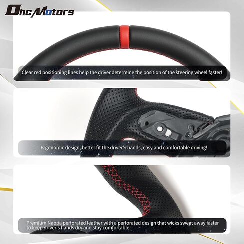 Real Carbon Fiber Smart Steering Wheel for Audi RS7 Perforated Leather with 20 LED Shift Indicator Grip and Hand-Stitched D-shaped Flat-bottom Steering Wheel for 2012-2016 Audi RS3-RS7 in Saudi Arabia