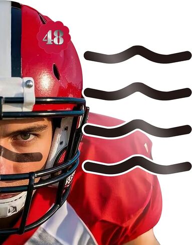 48 Pairs Eye Black Stickers, Breathable Sports Eye Strips Baseball Football Softball Face Eyeblack Stickers for Party Game Sport Supplies, Baseball Mom Accessories (W, 48 Pairs) in Kuwait