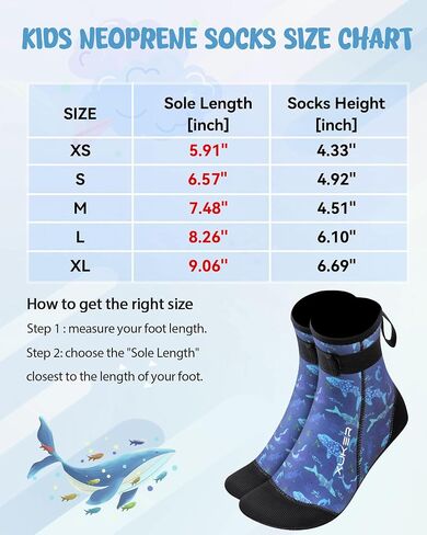 XUKER Neoprene Water Socks for Kids Toddlers 3mm Sand Proof Beach Volleyball Socks Diving Boots for Outdoor Water Sports in Saudi Arabia