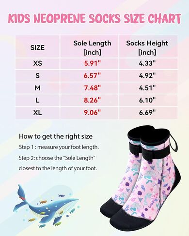 XUKER Neoprene Water Socks for Kids Toddlers 3mm Sand Proof Beach Volleyball Socks Diving Boots for Outdoor Water Sports in Saudi Arabia