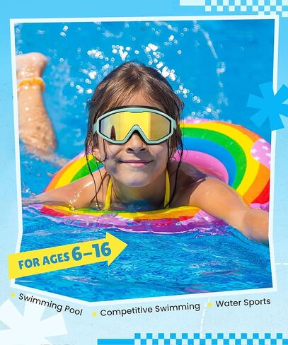 NSSIW Swim Goggles Swimming Kids-Goggles: Anti Fog No Leak with Nose Clip Earplugs for Girls Boys Youth 6-14 3 Pack in Kuwait