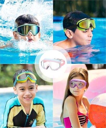 NSSIW Swim Goggles Swimming Kids-Goggles: Anti Fog No Leak with Nose Clip Earplugs for Girls Boys Youth 6-14 3 Pack in Kuwait