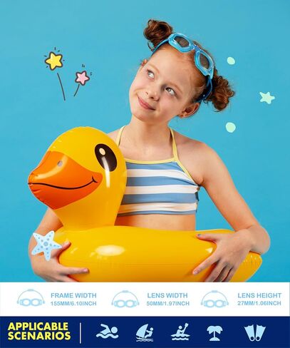 وغيض الأطفال الأظافر الخاصة بـ Kids-Goggles Swegles Swim: Anti Fog Kids With With UV400 ولا تسرب للطفل في سن المراهقة 3 حزم العمر 6-16 in Kuwait