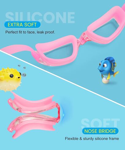 وغيض الأطفال الأظافر الخاصة بـ Kids-Goggles Swegles Swim: Anti Fog Kids With With UV400 ولا تسرب للطفل في سن المراهقة 3 حزم العمر 6-16 in Kuwait
