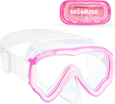 MOMUSE Kids Swim Goggles with Soft Fabric Strap, Diving Mask with 3D No-Leak Nose Cover, Anti-Fog & Shatterproof Lens, Swimming Goggles for Toddler/Youth Boys Girls 3-14 in Saudi Arabia